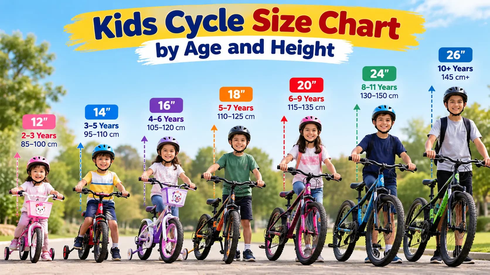 Kids Cycle Size Chart by Age and Height